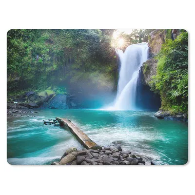 Produktbild von MuchoWow® Mauspad Mousepad Wasserfall - Steine - Landschaft - Pflanzen - Wasser 40x30 cm - Mousepads - Maus Mat - Pad - Mausunterlage - Anti Rutsch