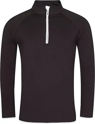 Produktbild von Just Cool JC031 | Herrn Cool 1/2 Zip Sweat +UV-Schutz - Farbe: Jet Black/Arctic White - Größe: L