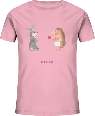 Produktbild von Mr. & Mrs. Panda Kleinkinder T-Shirt Hase Igel 7-8 Jahre (122/128) - Baumwolle Pink - Geschenk, Trennungsschmerz, Kindershirt, Herzschmerz, Teenager, Lustige Sprüche, Kinder