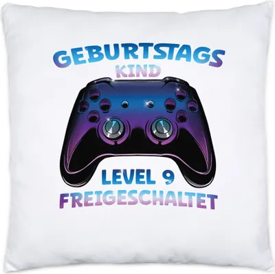 Produktbild von Geburtstagskind Level 9 Freigeschaltet Kissen Happy Birthday Geburtstag Alles Gute Controller Konsole Gamer