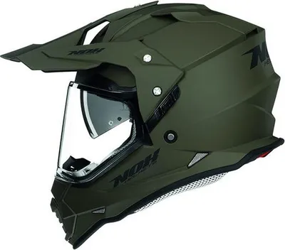 Image de NOX N312 Casque solide tout-terrain dual sport Vert M avec visière et écran