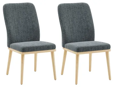 Produktbild von COLAMY 2er Set Esszimmerstühle mit Hoher Rückenlehne – Holzstruktur, Eleganter Vintage-Stil, Grau