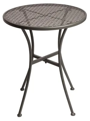 Bistro-Tisch grau mit Muster, 600 mm rund, Metall, wetterfest