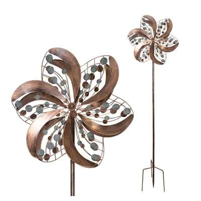 Produktbild von Windrad Blossom mit 2 gegenläufigen Propellern, Windspiel 213 cm hoch