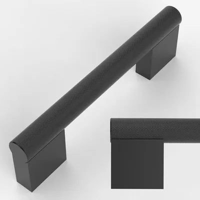 Produktbild von Unyqoos® 10er-Set schwarze Möbelgriffe, Edelstahl, 96 mm Lochabstand – für Schrank, Schublade & Tür, einfache Montage