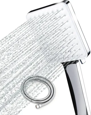 Produktbild von Newentor Duschkopf mit Schlauch, Duschbrause mit Schlauch 1,5M, Duschschlauch mit Duschkopf Gross Shower Head, Handbrause Duschkopf Regendusche mit 6 Strahlarten