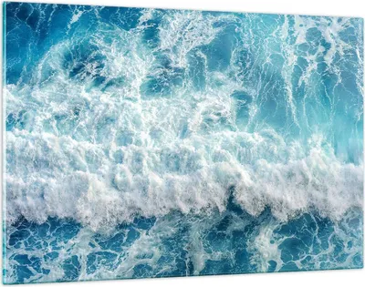 Produktbild von Bilder auf glas - Meer Welle Ozean - 120x80cm - Glasbilder - Wandbilder - Kunstdruck - zum Aufhängen bereit - Wanddekoration aus Glas - Glas Bilder - Wandbild auf Glas - Einteilig - GAA120x80-4067
