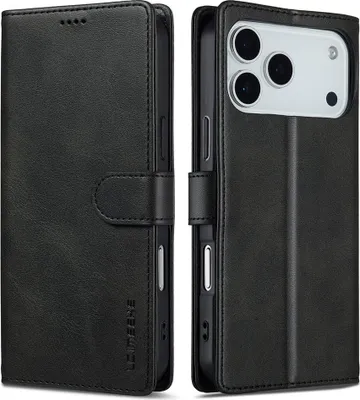 Produktbild von iPhone 17 Pro Max Hülle - LC.IMEEKE Luxus Klapphülle - Schwarz