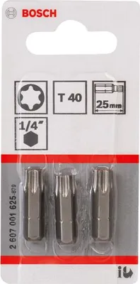 Produktbild von Schrauberbit Extra-Hart T40, 25 mm, 3er-Pack