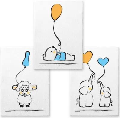 Produktbild von PRICARO Leinwand "Baby-Boy", 20 x 30 cm, 3er Set