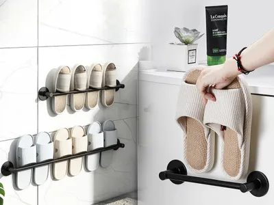 Obrázek produktu pro Kovový nástěnný věšák na pantofle a ručníky GLIDE