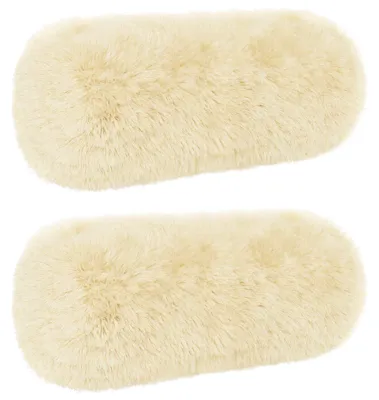 Obrázok produktu pre vidaXL Vankúšový poťah, 2 ks, farba: krémová, priemer: 15 x 40 cm, materiál: flísová tkanina