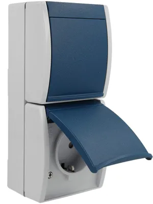 Produktbild von Busch-Jaeger 2084-0-0719, CEE 7/3, 2P+E, Blau, Weiß, IP44, 250 V, 16 A