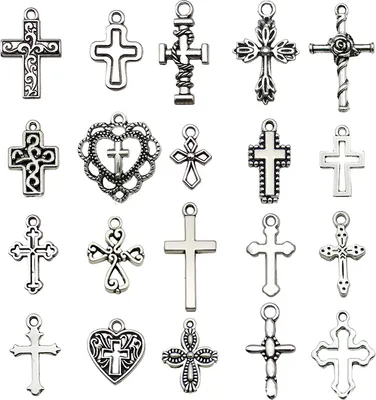 Produktbild von INF Silbernes Kreuz Anhänger - DIY Schlüsselanhänger & Halsketten Zubehör