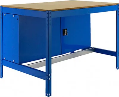 Obrázek produktu pro Pracovní stůl PROREGAL BUFFALO se skříňkou | VxŠxH 84x120x76cm | Nosnost 600 kg | Modrá barva