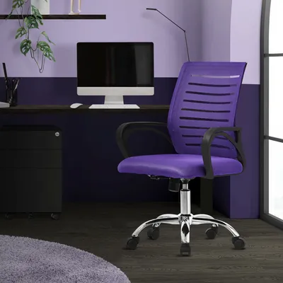 Obrázek produktu pro Ergonomická kancelářská židle ML-Design, fialová, 360° otočná židle s kolečky