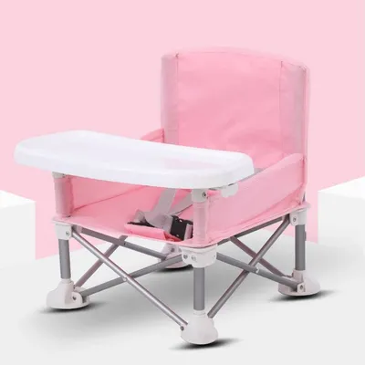 Imagen del producto de Silla alta portátil multifuncional para niños: cómoda y práctica, color rosa