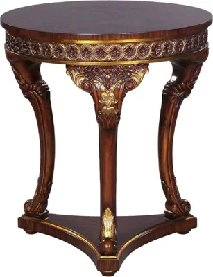 Produktbild von Casa Padrino Luxus Barock Beistelltisch Braun / Gold - Runder Massivholz Tisch im Barockstil - Prunkvolle Barock Wohnzimmer Möbel