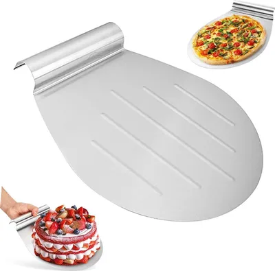 Immagine prodotto di TULEBOLIANA buccia per pizza in acciaio inox 34x28 cm vassoio con manico