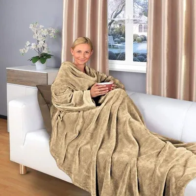 Produktbild von Famanu Decke mit Ärmeln und Fußsack - Mikrofaser