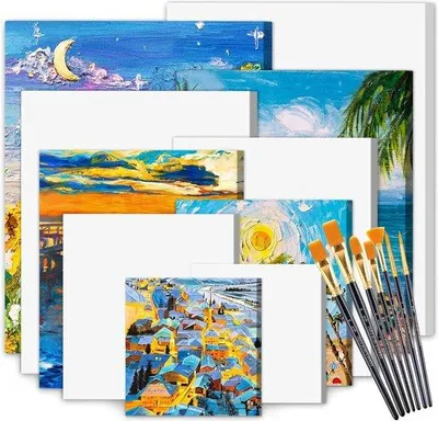 Produktbild von Premium Baumwollstoffscheibe - 10er Set - 100% Baumwollwebebindung - ideal für Acrylbildhauer und Ölgemälde - extra groß