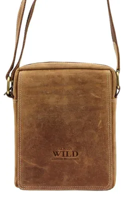 Obrázek produktu pro Wild pánská crossbody saszetka z přírodní kůže světle hnědá 18x21 cm