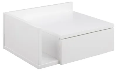 Immagine prodotto di Comodino Ashlan 1 cassetto 1 ripiano bianco.