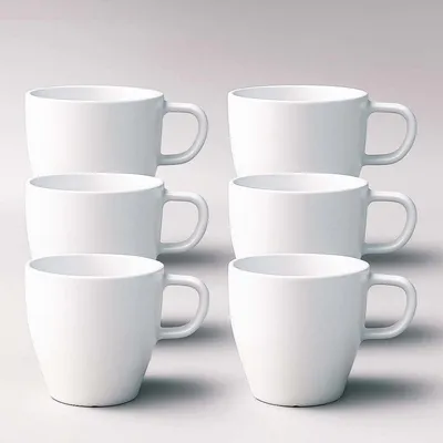 Image de Ensemble de 6 tasses à café, incassables, en résine imitant la porcelaine, capacité de 300 ml