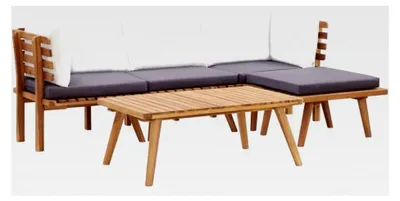 Produktbild von Gartenmöbelset aus massivem Akazienholz, 5-teilig