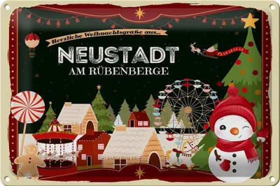 Produktbild von Blechschild Weihnachten Grüße aus NEUSTADT AM RÜBENBERGE 30x20cm
