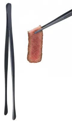 Küchenzange Edelstahl 30 cm schwarz Grillzange