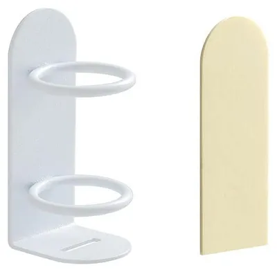 Image de Support mural pour brosse à dents électrique (1 pièce) (blanc) - Modèle en métal à fixation murale. Rangement de salle de bain pour brosses à dents électriques et autres accessoires