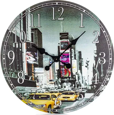 Produktbild von Wanduhr New York Style 60 cm mit farbigen Akzenten
