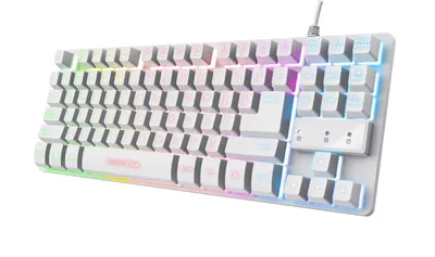 Obrázek produktu pro Trust GXT 833W, Tenkeyless (80–87 %), Kabel, USB, Membránový spínač, QWERTY, Bílá