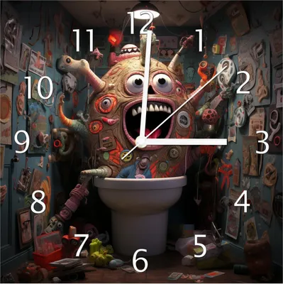 Produktbild von Wallario Design Wanduhr Kloalarm - Toilettentroll aus Echtglas, Größe 30 x 30 cm