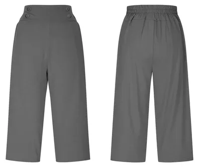 Produktbild von Yoga-Caprihose für Damen – Hoher Bund, elastisch, grau