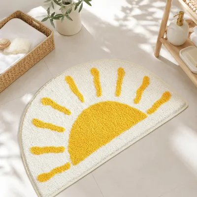 Obrázok produktu pre Kúpeľňová predložka polkruhová 50x80 cm, protišmyková, do kúpeľne