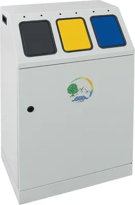 Produktbild von Stumpf Abfalltrennung Triplex 3-fach Sammler lichtgrau Innenbehälter 3 x 30l - 635-075-0-2-300