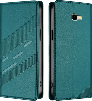Image de Etui pour Samsung Galaxy J4 Plus, étui portefeuille en cuirPolyuréthaneavec fente pour carte et fonction stand Grün