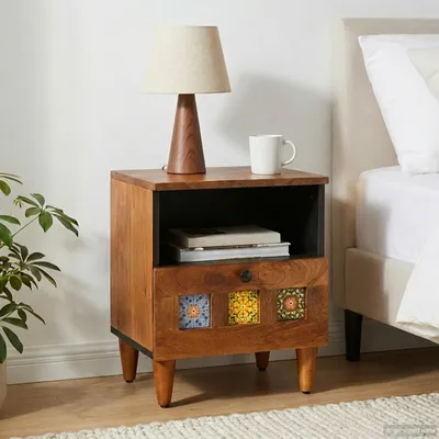 Produktbild von vidaXL Nachttisch Braun 40 x 33 x 46 cm Massivholz Mango