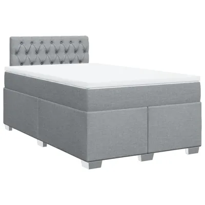 Productafbeelding van vidaXL Boxspringbed met matras, lichtgrijs, 120x200 cm, gestoffeerd