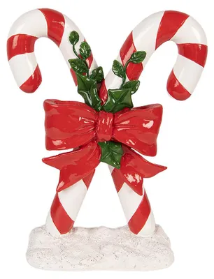 Immagine prodotto di Clayre & Eef, decorazione natalizia a forma di bastoncino di zucchero, 19x8x25 cm, colore rosso, materiale: plastica