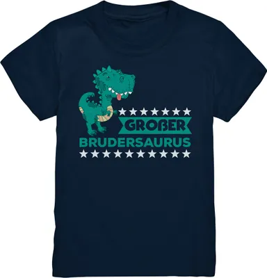 Produktbild von Großer Bruder Dino T-Shirt – Navy / 110/116 (5-6)