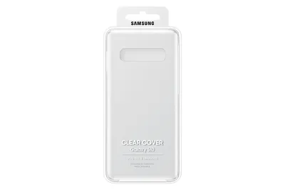 A clear plastic phone case in its packaging.