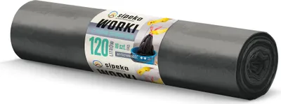 Obrázok produktu pre LDPE vrecia na odpadky s páskou SIPEKO 120L 10ks. ČIERNE