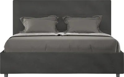 Zdjęcie produktu dla ITYHOME - Łóżko wyposażone w stelaż z listwami tapicerowane 160x200 microfibra Szary Mika