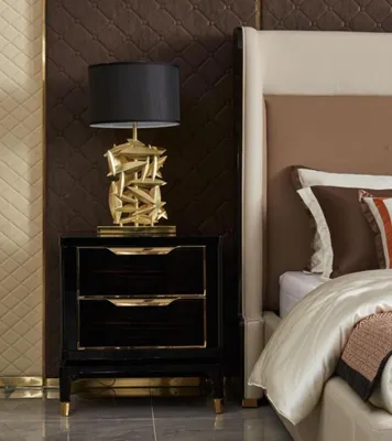 Produktbild von Bett Schlafzimmer Set Design Möbel Luxus Betten 2x Nachttisch 3tlg Bettgestell