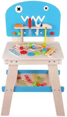 Produktbild von Chad Valley Holzspielzeug Werkbank für Kinder, mit Werkzeugen, fördert Kreativität und Feinmotorik, ab 3 Jahren
