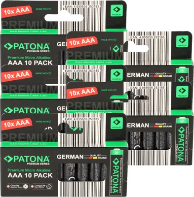 Immagine prodotto di PATONA Premium 50x Batterien AAA (5x10er) Pack 1,5V Alkaline