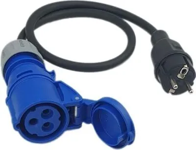 Produktbild von Caravan-Adapter - CEE-Adapter - Kupplung 16A 3P auf Schuko-Stecker 230V - 3x2 5mm2 Kabel - Campingzubehör - Stromverlängerungskabel 0.5M